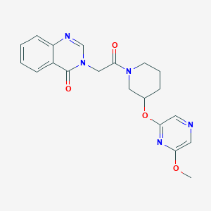 molecular formula C20H21N5O4 B2508878 3-(2-(3-((6-methoxypyrazin-2-yl)oxy)piperidin-1-yl)-2-oxoethyl)quinazolin-4(3H)-one CAS No. 2034479-51-9