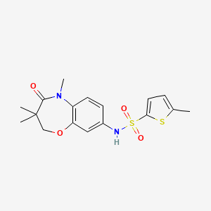 5-methyl-N-(3,3,5-trimethyl-4-oxo-2,3,4,5-tetrahydrobenzo[b][1,4]oxazepin-8-yl)thiophene-2-sulfonamide
