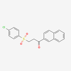 molecular formula C19H15ClO3S B2508890 3-[(4-Chlorophenyl)sulfonyl]-1-(2-naphthyl)-1-propanone CAS No. 868256-12-6