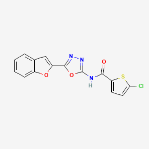 molecular formula C15H8ClN3O3S B2508897 N-(5-(benzofuran-2-yl)-1,3,4-oxadiazol-2-yl)-5-chlorothiophene-2-carboxamide CAS No. 921906-44-7