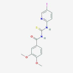 molecular formula C15H14IN3O3S B250890 N-[(5-iodopyridin-2-yl)carbamothioyl]-3,4-dimethoxybenzamide 