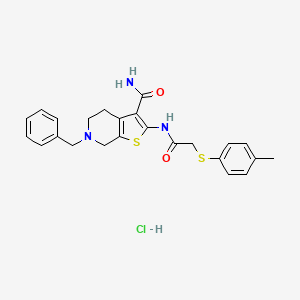 6-Benzyl-2-(2-(p-tolylthio)acetamido)-4,5,6,7-tetrahydrothieno[2,3-c]pyridine-3-carboxamide hydrochloride