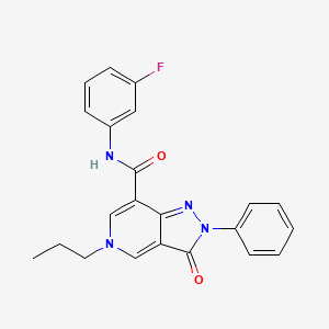 molecular formula C22H19FN4O2 B2508913 N-(3-氟苯基)-3-氧代-2-苯基-5-丙基-3,5-二氢-2H-吡唑并[4,3-c]吡啶-7-甲酰胺 CAS No. 921881-49-4
