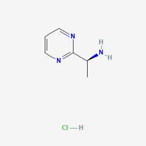 molecular formula C6H10ClN3 B2508915 (1S)-1-pyrimidin-2-ylethanamine;hydrochloride CAS No. 2095456-37-2