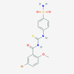 molecular formula C15H14BrN3O4S2 B250892 5-bromo-2-methoxy-N-[(4-sulfamoylphenyl)carbamothioyl]benzamide 