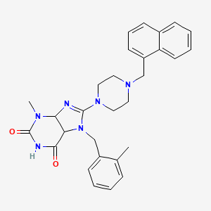 3-methyl-7-[(2-methylphenyl)methyl]-8-{4-[(naphthalen-1-yl)methyl]piperazin-1-yl}-2,3,6,7-tetrahydro-1H-purine-2,6-dione