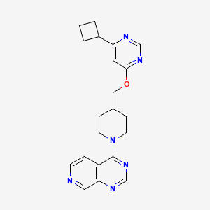 molecular formula C21H24N6O B2508928 4-[4-[(6-Cyclobutylpyrimidin-4-yl)oxymethyl]piperidin-1-yl]pyrido[3,4-d]pyrimidine CAS No. 2380034-14-8