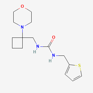 molecular formula C15H23N3O2S B2508930 1-[(1-Morpholin-4-ylcyclobutyl)methyl]-3-(thiophen-2-ylmethyl)urea CAS No. 2380081-51-4