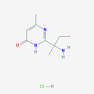 molecular formula C9H16ClN3O B2508932 2-(2-Aminobutan-2-yl)-6-methyl-1,4-dihydropyrimidin-4-one hydrochloride CAS No. 1354951-76-0