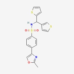 molecular formula C19H16N2O3S3 B2508938 4-(2-methyloxazol-4-yl)-N-(thiophen-2-yl(thiophen-3-yl)methyl)benzenesulfonamide CAS No. 2034420-32-9