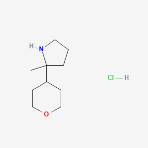 molecular formula C10H20ClNO B2508947 2-Methyl-2-(oxan-4-yl)pyrrolidine;hydrochloride CAS No. 2460754-62-3