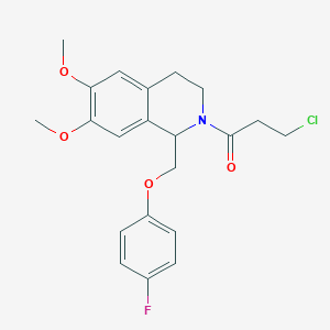 3-chloro-1-(1-((4-fluorophenoxy)methyl)-6,7-dimethoxy-3,4-dihydroisoquinolin-2(1H)-yl)propan-1-one