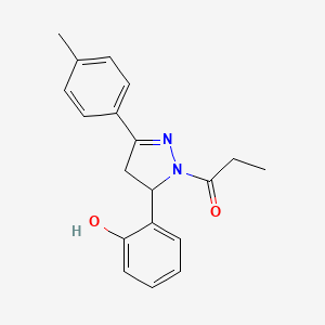 1-[3-(2-Hydroxyphenyl)-5-(4-methylphenyl)-3,4-dihydropyrazol-2-yl]propan-1-one