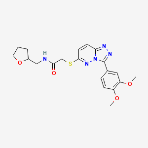 molecular formula C20H23N5O4S B2508969 2-((3-(3,4-dimethoxyphenyl)-[1,2,4]triazolo[4,3-b]pyridazin-6-yl)thio)-N-((tetrahydrofuran-2-yl)methyl)acetamide CAS No. 852437-76-4
