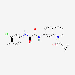 molecular formula C22H22ClN3O3 B2508987 N'-(3-chloro-4-methylphenyl)-N-[1-(cyclopropanecarbonyl)-3,4-dihydro-2H-quinolin-7-yl]oxamide CAS No. 898447-56-8