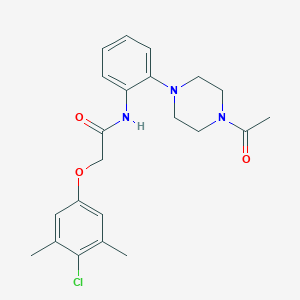 molecular formula C22H26ClN3O3 B250899 N-[2-(4-acetylpiperazin-1-yl)phenyl]-2-(4-chloro-3,5-dimethylphenoxy)acetamide 