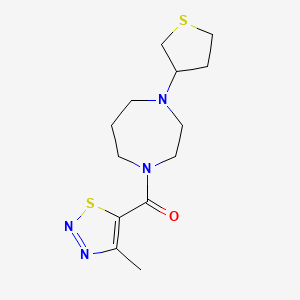 molecular formula C13H20N4OS2 B2508996 (4-Methyl-1,2,3-thiadiazol-5-yl)(4-(tetrahydrothiophen-3-yl)-1,4-diazepan-1-yl)methanone CAS No. 2319803-76-2
