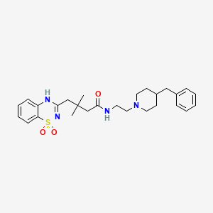 molecular formula C27H36N4O3S B2509002 N-(2-(4-benzylpiperidin-1-yl)ethyl)-4-(1,1-dioxido-2H-benzo[e][1,2,4]thiadiazin-3-yl)-3,3-dimethylbutanamide CAS No. 865656-05-9