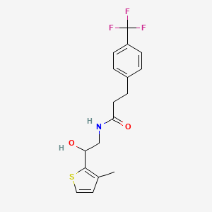 molecular formula C17H18F3NO2S B2509012 N-(2-hydroxy-2-(3-methylthiophen-2-yl)ethyl)-3-(4-(trifluoromethyl)phenyl)propanamide CAS No. 1788846-46-7