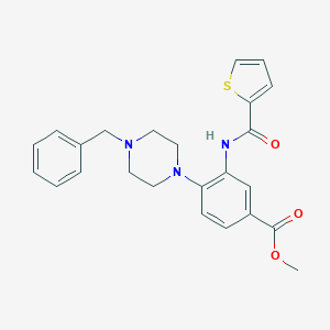 molecular formula C24H25N3O3S B250903 Methyl 4-(4-benzyl-1-piperazinyl)-3-[(2-thienylcarbonyl)amino]benzoate 