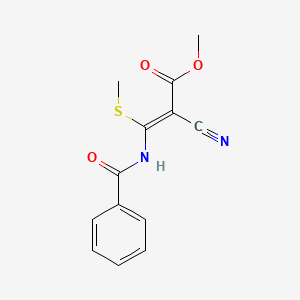 molecular formula C13H12N2O3S B2509030 （Z）-3-苯甲酰胺基-2-氰基-3-甲硫基丙-2-烯酸甲酯 CAS No. 87693-81-0