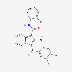 2-amino-3-(3,4-dimethylbenzoyl)-N-(2-fluorophenyl)indolizine-1-carboxamide
