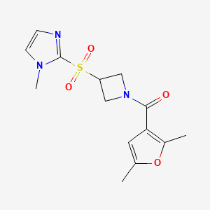 (2,5-dimethylfuran-3-yl)(3-((1-methyl-1H-imidazol-2-yl)sulfonyl)azetidin-1-yl)methanone