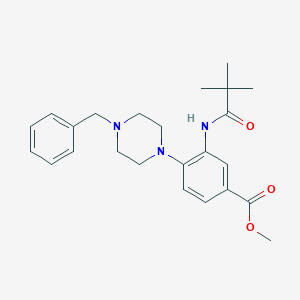 molecular formula C24H31N3O3 B250904 Methyl 4-(4-benzylpiperazin-1-yl)-3-[(2,2-dimethylpropanoyl)amino]benzoate 
