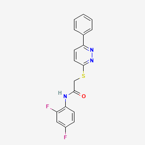 molecular formula C18H13F2N3OS B2509040 N-(2,4-difluorophenyl)-2-(6-phenylpyridazin-3-yl)sulfanylacetamide CAS No. 872688-42-1