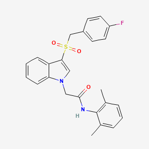 molecular formula C25H23FN2O3S B2509044 N-(2,6-dimethylphenyl)-2-(3-((4-fluorobenzyl)sulfonyl)-1H-indol-1-yl)acetamide CAS No. 893252-17-0