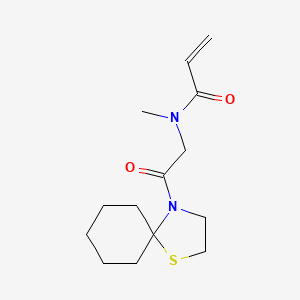 molecular formula C14H22N2O2S B2509047 N-Methyl-N-[2-oxo-2-(1-thia-4-azaspiro[4.5]decan-4-yl)ethyl]prop-2-enamide CAS No. 2201825-53-6