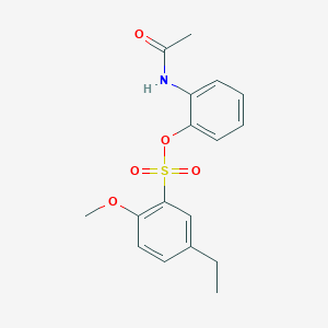 molecular formula C17H19NO5S B2509048 2-乙酰氨基苯基 5-乙基-2-甲氧基苯-1-磺酸盐 CAS No. 2415632-42-5