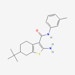 molecular formula C20H26N2OS B2509049 2-氨基-6-叔丁基-N-(3-甲基苯基)-4,5,6,7-四氢-1-苯并噻吩-3-甲酰胺 CAS No. 433247-78-0