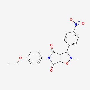molecular formula C20H19N3O6 B2509050 5-(4-ethoxyphenyl)-2-methyl-3-(4-nitrophenyl)dihydro-2H-pyrrolo[3,4-d]isoxazole-4,6(5H,6aH)-dione CAS No. 471917-12-1