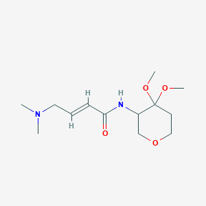molecular formula C13H24N2O4 B2509062 (E)-N-(4,4-Dimethoxyoxan-3-yl)-4-(dimethylamino)but-2-enamide CAS No. 2411336-26-8