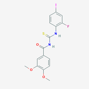 molecular formula C16H14FIN2O3S B250908 N-[(2-fluoro-4-iodophenyl)carbamothioyl]-3,4-dimethoxybenzamide 