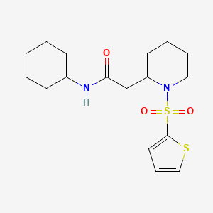 N-cyclohexyl-2-[1-(thiophene-2-sulfonyl)piperidin-2-yl]acetamide