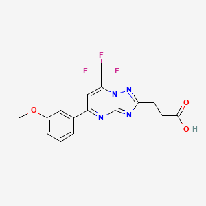 3-[5-(3-Methoxyphenyl)-7-(trifluoromethyl)[1,2,4]triazolo[1,5-a]pyrimidin-2-yl]propanoic acid