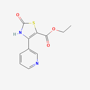 molecular formula C11H10N2O3S B2509099 2-Oxo-4-pyridin-3-yl-2,3-dihydro-thiazole-5-carboxylic acid ethyl ester CAS No. 886505-32-4