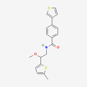 N-(2-methoxy-2-(5-methylthiophen-2-yl)ethyl)-4-(thiophen-3-yl)benzamide