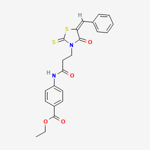 (E)-ethyl 4-(3-(5-benzylidene-4-oxo-2-thioxothiazolidin-3-yl)propanamido)benzoate