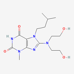 8-(bis(2-hydroxyethyl)amino)-7-isopentyl-3-methyl-1H-purine-2,6(3H,7H)-dione