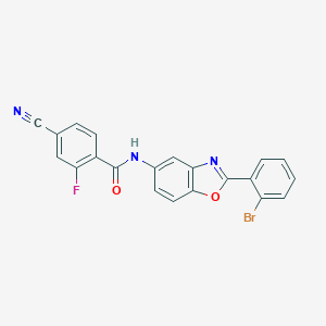 molecular formula C21H11BrFN3O2 B250911 N-[2-(2-bromophenyl)-1,3-benzoxazol-5-yl]-4-cyano-2-fluorobenzamide 