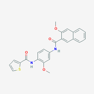 molecular formula C24H20N2O4S B250912 N-[2-methoxy-4-[(3-methoxynaphthalene-2-carbonyl)amino]phenyl]thiophene-2-carboxamide 