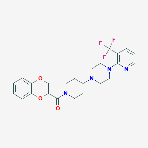 (2,3-Dihydrobenzo[b][1,4]dioxin-2-yl)(4-(4-(3-(trifluoromethyl)pyridin-2-yl)piperazin-1-yl)piperidin-1-yl)methanone