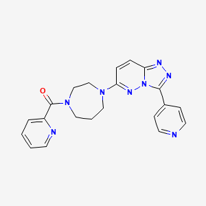 molecular formula C21H20N8O B2509131 Pyridin-2-yl-[4-(3-pyridin-4-yl-[1,2,4]triazolo[4,3-b]pyridazin-6-yl)-1,4-diazepan-1-yl]methanone CAS No. 2380186-07-0