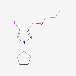 molecular formula C12H19IN2O B2509145 1-环戊基-4-碘-3-(丙氧甲基)-1H-吡唑 CAS No. 1856075-01-8