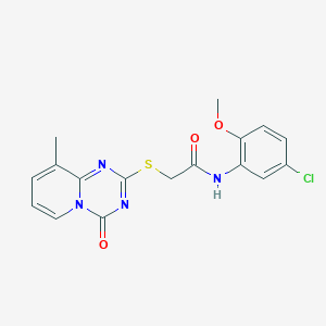 molecular formula C17H15ClN4O3S B2509148 N-(5-氯-2-甲氧基苯基)-2-(9-甲基-4-氧代吡啶并[1,2-a][1,3,5]三嗪-2-基)硫代乙酰胺 CAS No. 896347-34-5