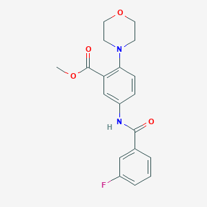 molecular formula C19H19FN2O4 B250915 Methyl 5-[(3-fluorobenzoyl)amino]-2-morpholin-4-ylbenzoate 