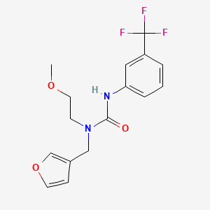 molecular formula C16H17F3N2O3 B2509154 1-(Furan-3-ylmethyl)-1-(2-methoxyethyl)-3-(3-(trifluoromethyl)phenyl)urea CAS No. 1421494-17-8